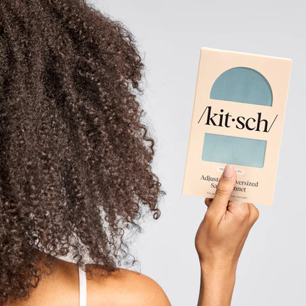 kitsch Haze Blue Oversized Satin Bonnet