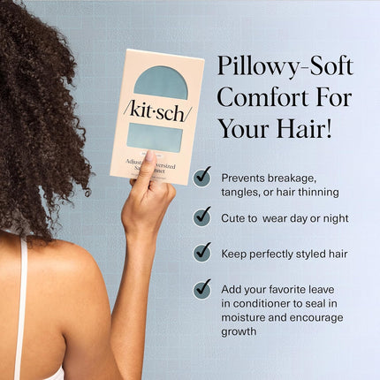 kitsch Haze Blue Oversized Satin Bonnet