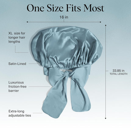 kitsch Haze Blue Oversized Satin Bonnet