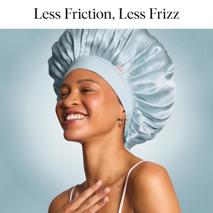 kitsch Haze Blue Oversized Satin Bonnet