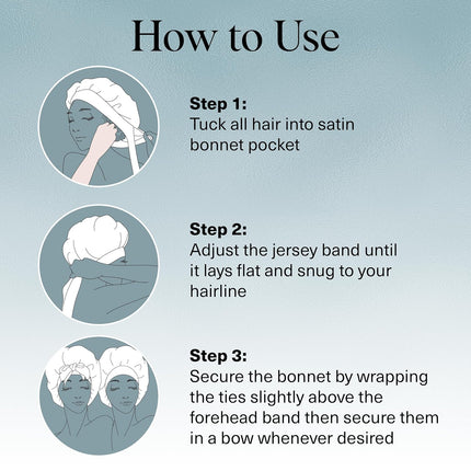 kitsch Haze Blue Oversized Satin Bonnet