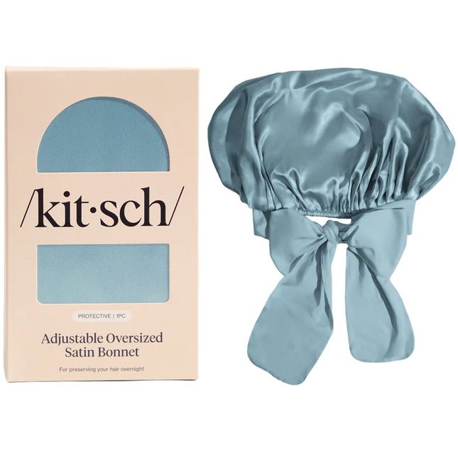 kitsch Haze Blue Oversized Satin Bonnet