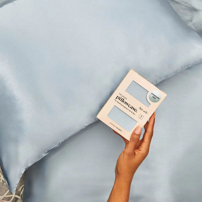 kitsch Haze Blue Satin Pillowcase - King