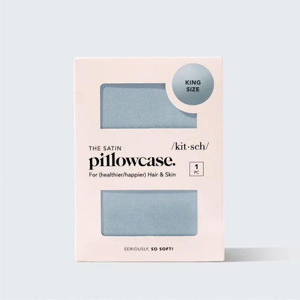 kitsch Haze Blue Satin Pillowcase - King