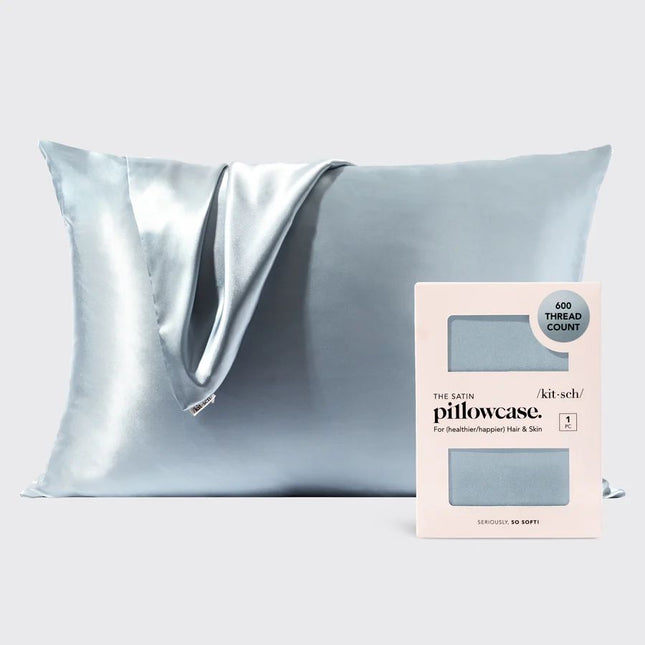 kitsch Haze Blue Satin Pillowcase - Standard/Queen