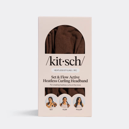 kitsch Chocolate Brown Set & Flow Active Curling Headband