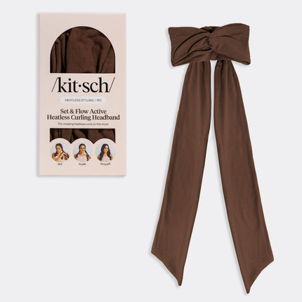 kitsch Chocolate Brown Set & Flow Active Curling Headband