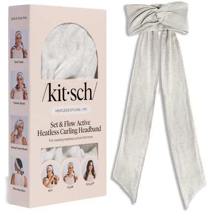kitsch Heather Gray Set & Flow Active Curling Headband