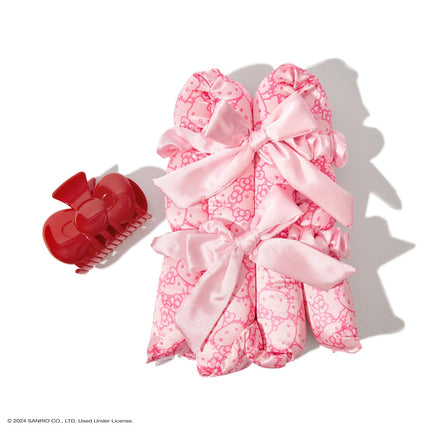 kitsch Hello Kitty x Kitsch XL Satin Heatless Styling & Bow Claw Clip 4pc Set