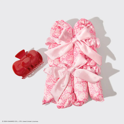 kitsch Hello Kitty x Kitsch XL Satin Heatless Styling & Bow Claw Clip 4pc Set