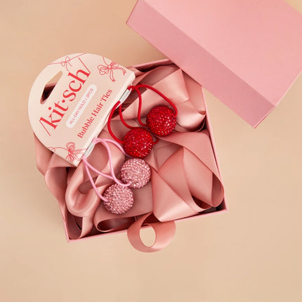 kitsch Red & Pink Bubble Hair Ties