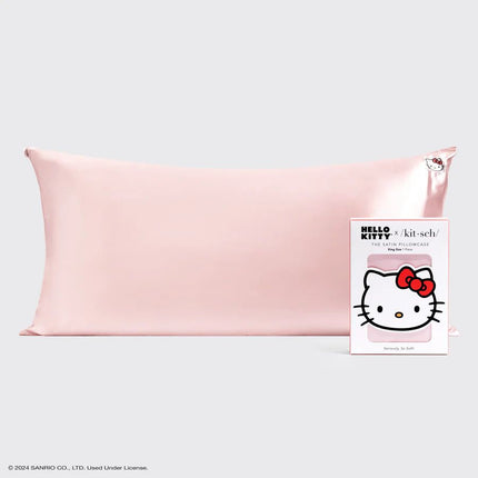 kitsch x Hello Kitty Satin Pillowcase in Pink Hello Kitty Face - King