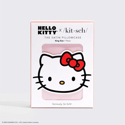 kitsch x Hello Kitty Satin Pillowcase in Pink Hello Kitty Face - King