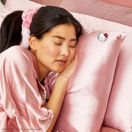 kitsch x Hello Kitty Satin Pillowcase in Pink Hello Kitty Face - King