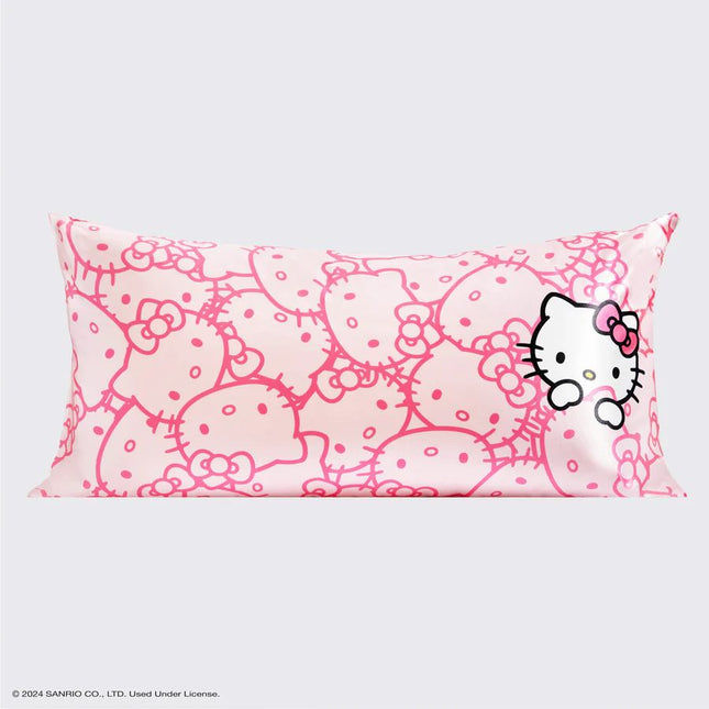 kitsch x Hello Kitty Satin Pillowcase in Pink Hello Kitty Faces - King