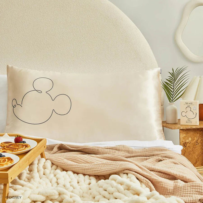kitsch x Mickey and Minnie Satin Pillowcase in Mr. Mouse - King