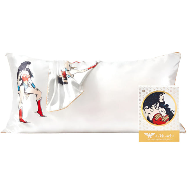 kitsch x Wonder Woman Satin Pillowcase in Believe in Wonder - King