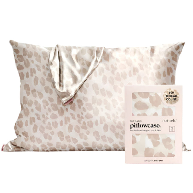 kitsch Leopard Satin Pillowcase - Standard/Queen