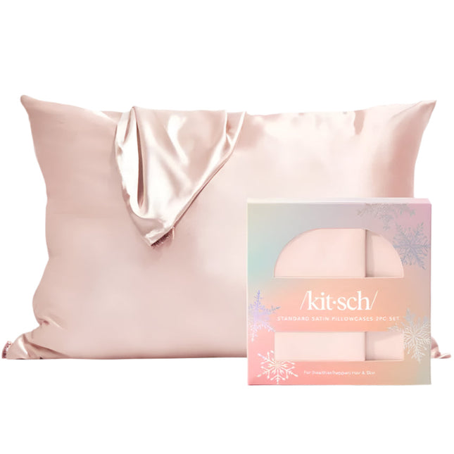 kitsch Limited Edition Blush Satin Pillowcases 2pc Set - Standard