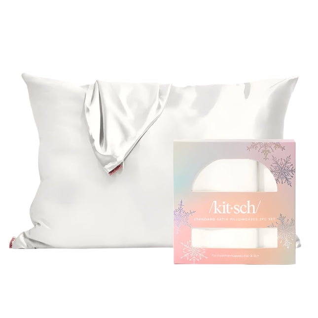 kitsch Limited Edition Ivory Satin Pillowcases 2pc Set - Standard