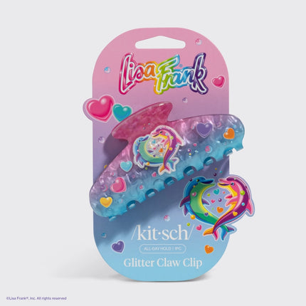 kitsch Lisa Frank x Kitsch Glitter Claw Clip in Dancing Dolphins™