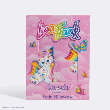 kitsch Lisa Frank x Kitsch Satin Pillowcase in Angel Kitty™ - King