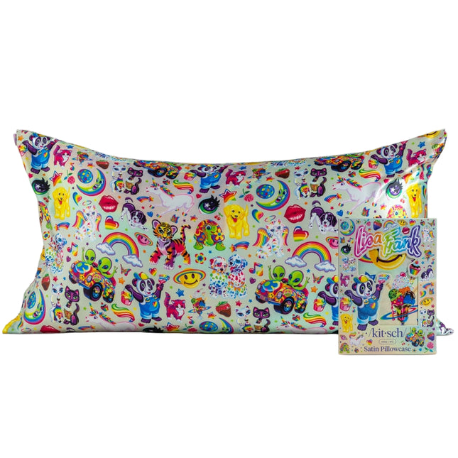 kitsch Lisa Frank x Kitsch Satin Pillowcase in The Fantastic World of Lisa Frank - King