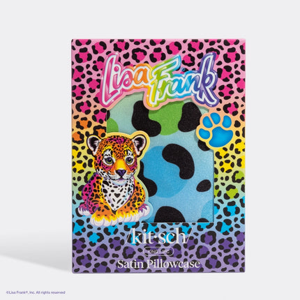 kitsch Lisa Frank x Kitsch Satin Pillowcase in Rainbow Leopard - King