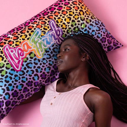 kitsch Lisa Frank x Kitsch Satin Pillowcase in Rainbow Leopard