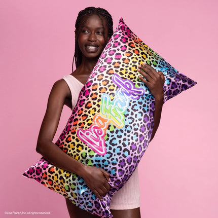 kitsch Lisa Frank x Kitsch Satin Pillowcase in Rainbow Leopard