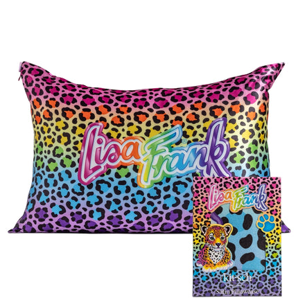 kitsch Lisa Frank x Kitsch Satin Pillowcase in Rainbow Leopard