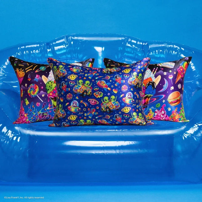 kitsch Lisa Frank® x Kitsch Satin Pillowcase in Zoomer™ & Zorbit™