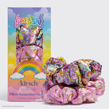 kitsch Lisa Frank X Kitsch Pillow Scrunchies® in Satin in the Fantastic World of Lisa Frank