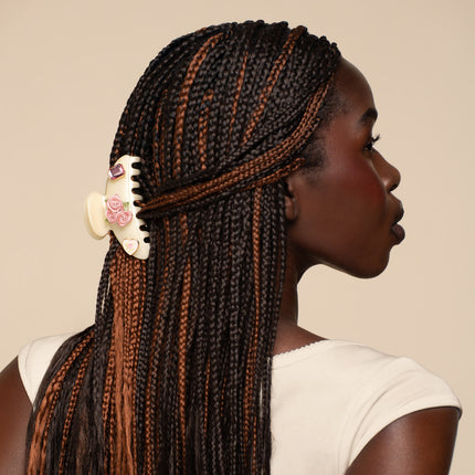 kitsch KitschPop™️ Curved Claw Clip & Charms in Pearlized Cream