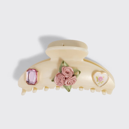 kitsch KitschPop™️ Curved Claw Clip & Charms in Pearlized Cream