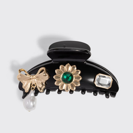 kitsch KitschPop™️ Curved Claw Clip & Charms in Vintage Black