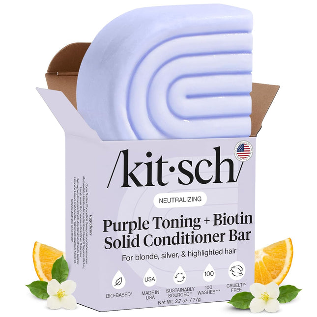 kitsch Purple Toning Conditioner Bar for Color Treated & Grey Hair