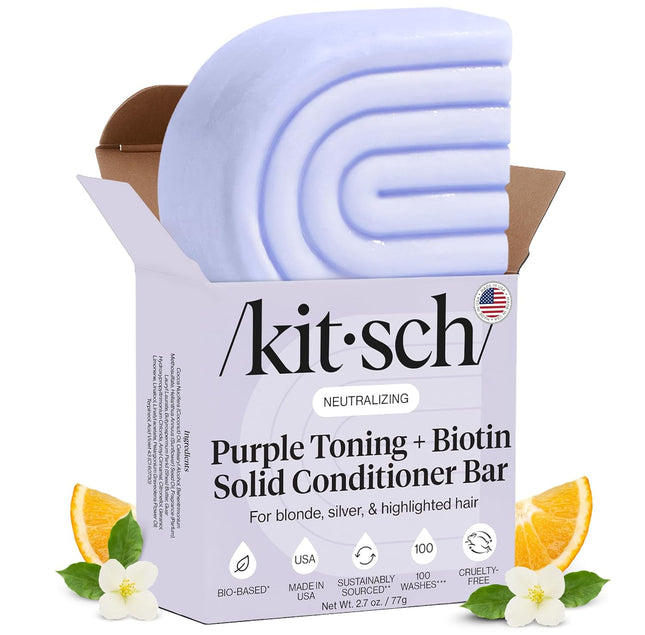 kitsch Purple Toning Conditioner Bar for Color Treated & Grey Hair