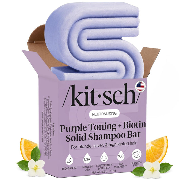 kitsch Purple Toning Shampoo Bar for Color Treated & Grey Hair