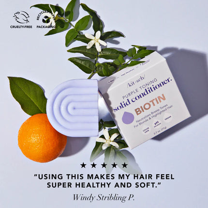 kitsch Purple Toning Shampoo & Conditioner Bar Set For Blondes & Color Treated Hair