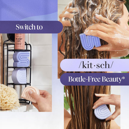 kitsch Purple Toning Shampoo & Conditioner Bar Set For Blondes & Color Treated Hair
