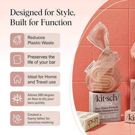 kitsch Rice Water Protein Shampoo Bar Saver Bag
