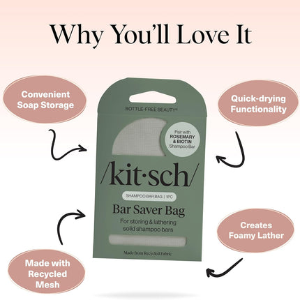 kitsch Rosemary & Biotin Shampoo Bar Saver Bag