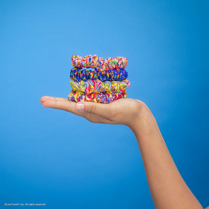 kitsch Lisa Frank® x Kitsch Ruched Satin Scrunchies in Fantastic World™ of Lisa Frank