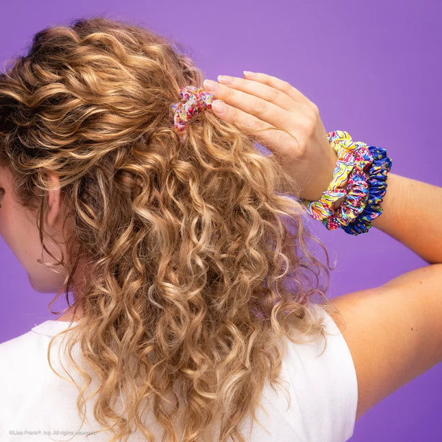 kitsch Lisa Frank® x Kitsch Ruched Satin Scrunchies in Fantastic World™ of Lisa Frank