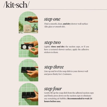 kitsch Self-Draining Soap Dish - Black