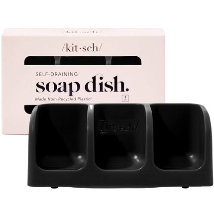 kitsch Self-Draining Soap Dish - Black