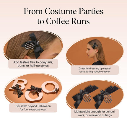 kitsch Skeleton Flat Claw Clips