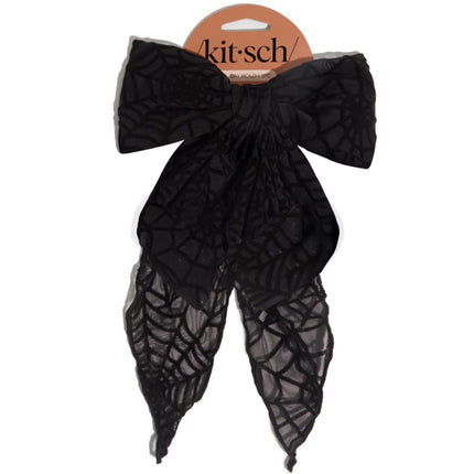 kitsch Spiderweb Bow Hair Clip