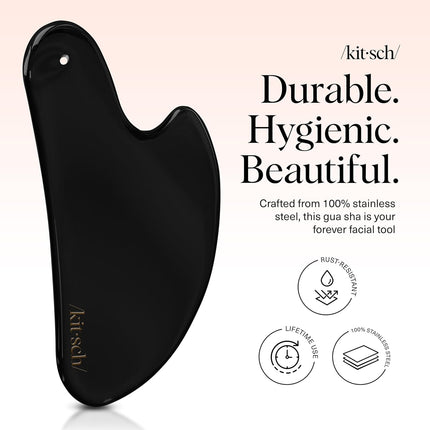 kitsch Stainless Steel Gua Sha - Matte Black